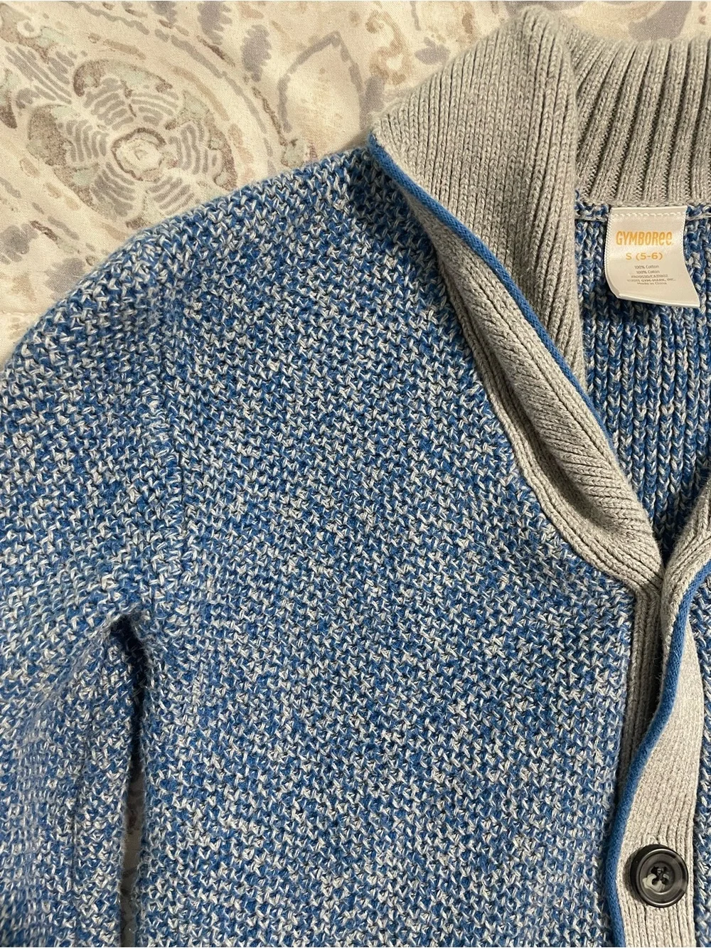Gymboree Boys Blue and Grey Cardigan